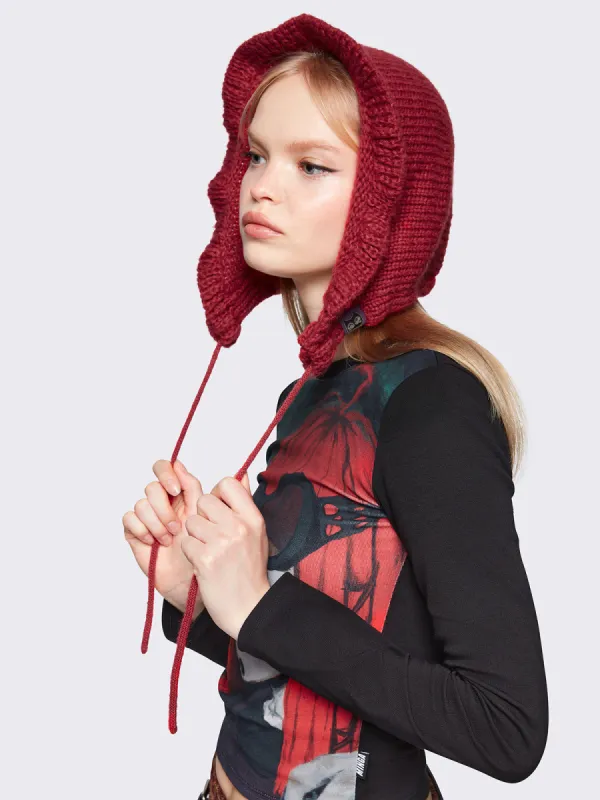 Marie Red Bonnet sold by Minga London