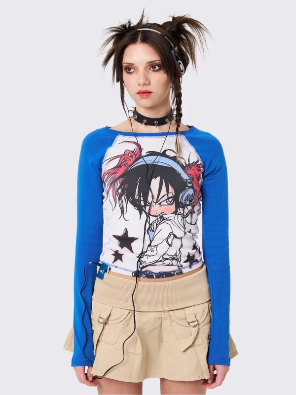Digital Dreamer Raglan Long Sleeve Top sold by Minga London
