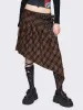 Kya Plaid Asymmetric Skirt sold by Minga London