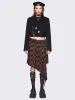 Kya Plaid Asymmetric Skirt sold by Minga London