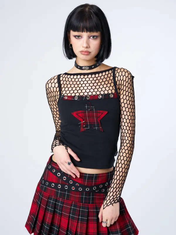 Carrie Plaid Star Cami Top sold by Minga London