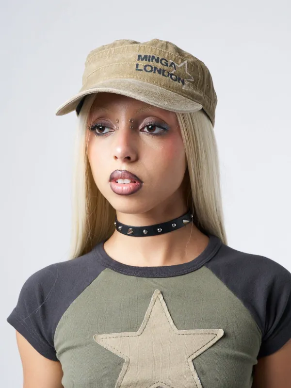 Minga Star Beige Military Cap sold by Minga London