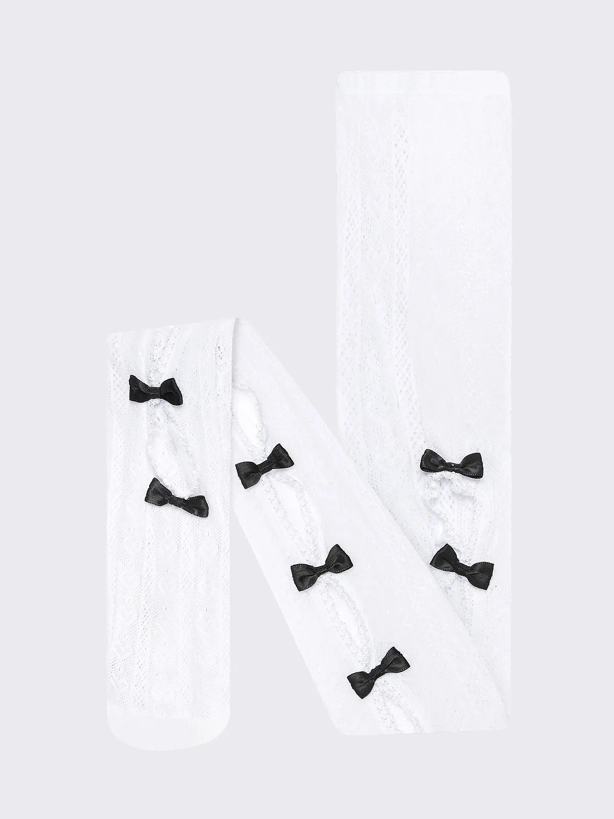 Addison Lace Cutout Bow Tights sold by Minga London product image thumbnail 3