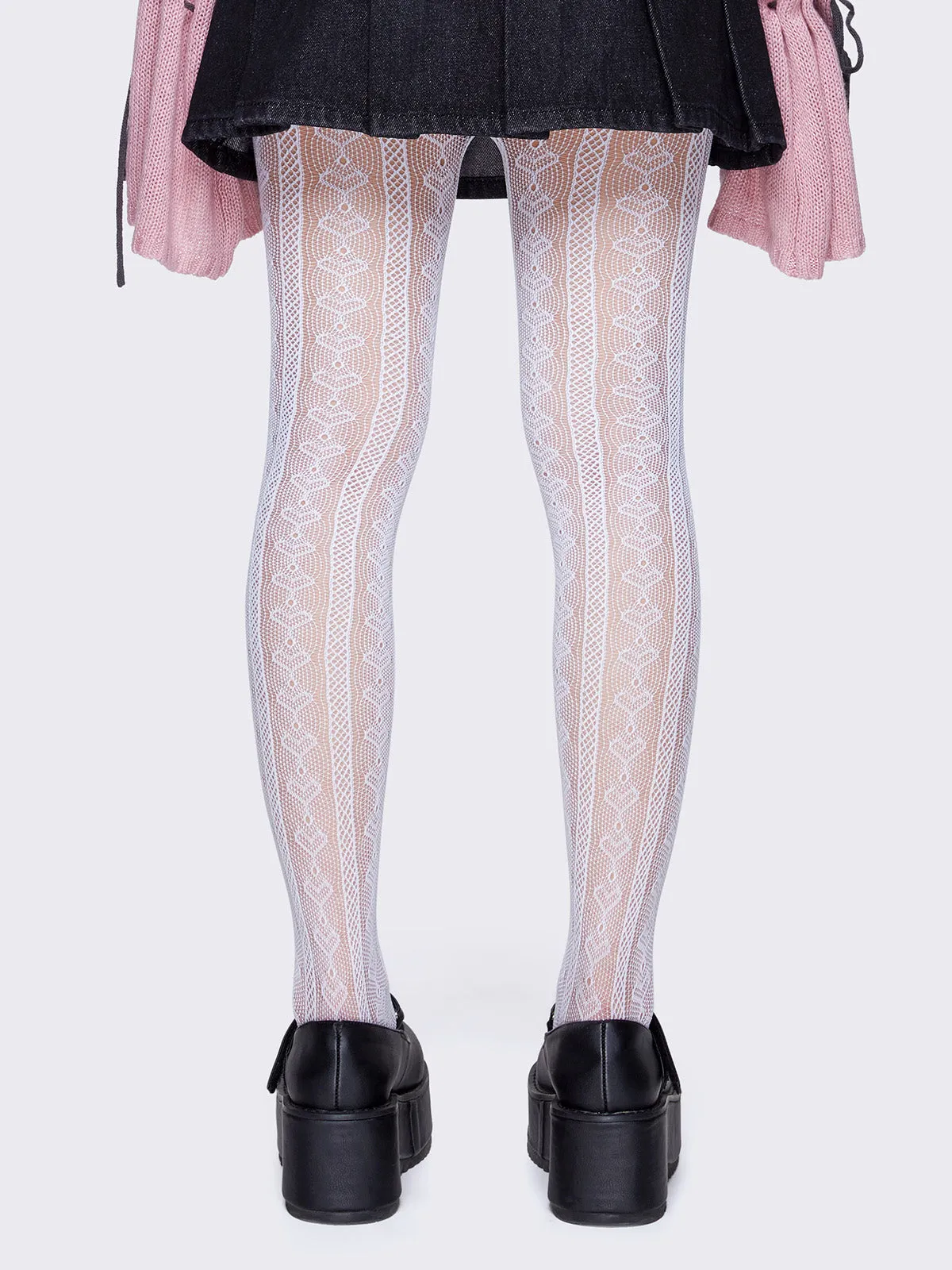 Addison Lace Cutout Bow Tights sold by Minga London product image thumbnail 4