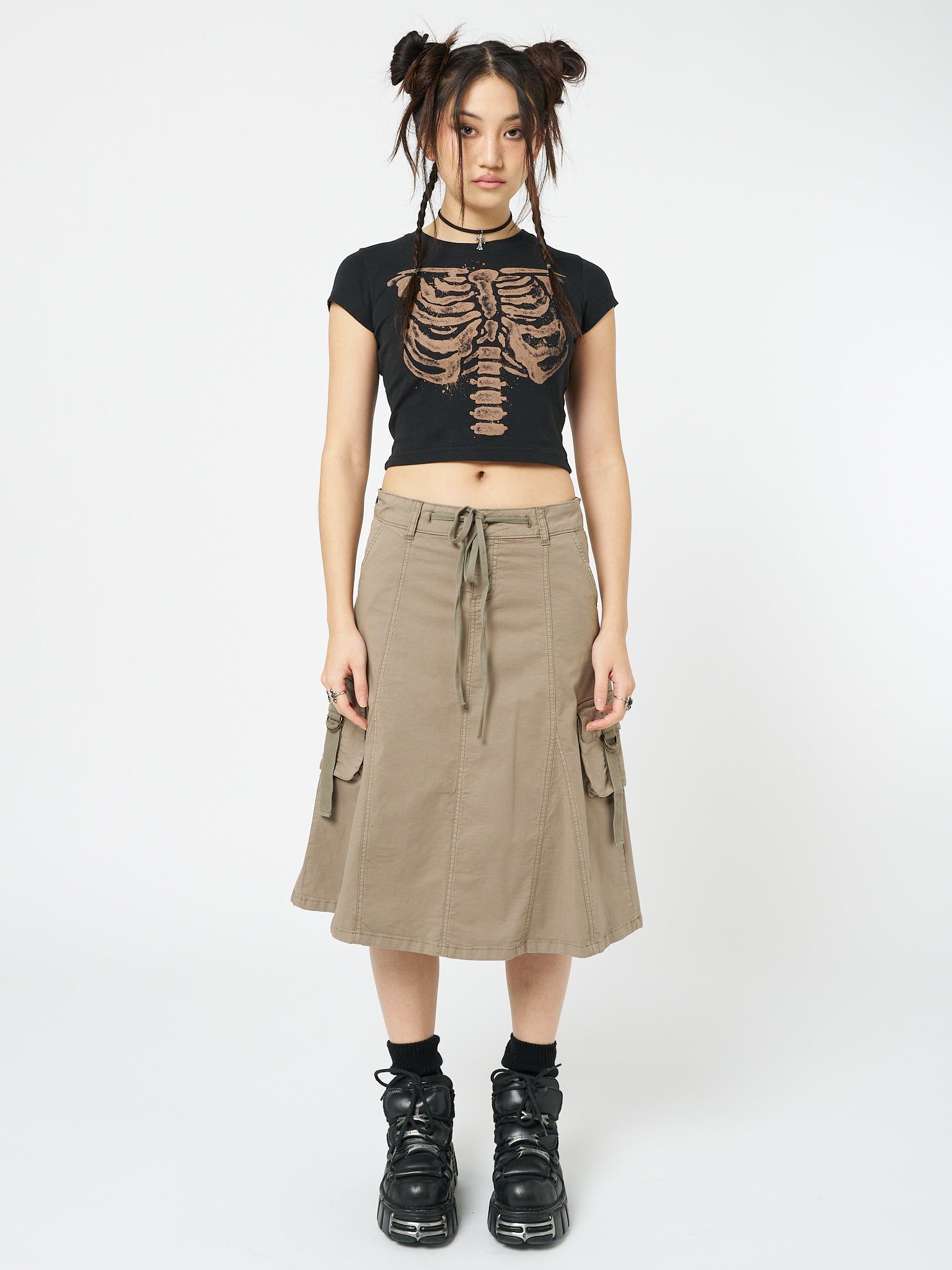 Skeleton Black Baby Tee sold by Minga London product image thumbnail 5