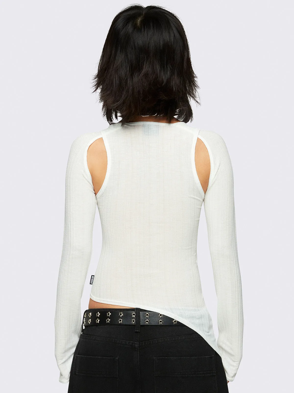 Kallie White Cut-Out Top sold by Minga London product image thumbnail 3
