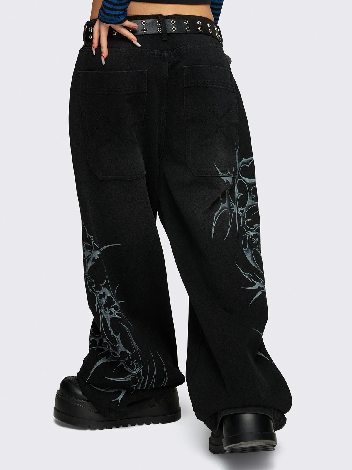 Blaze Graphic Baggy Jeans sold by Minga London product image thumbnail 4