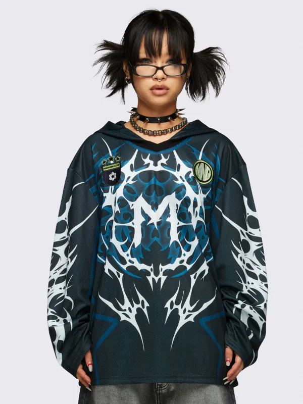 Neo Tribal Jersey Hoodie sold by Minga London