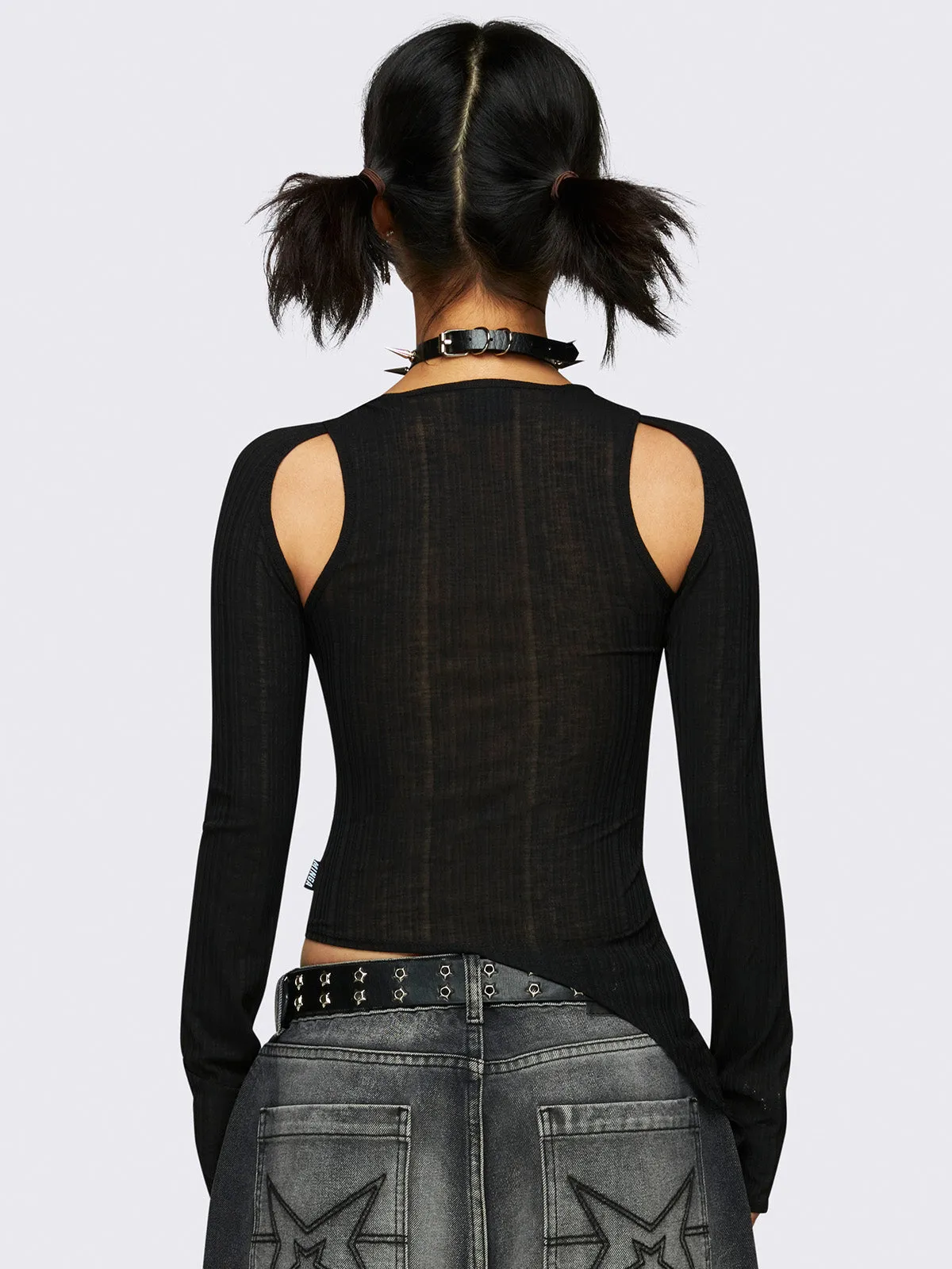 Kallie Black Cut-Out Top sold by Minga London product image thumbnail 5