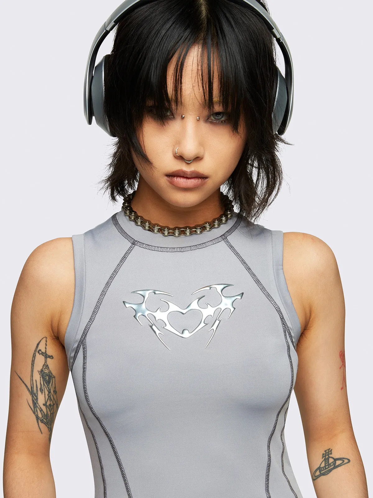 Heartbeat Vest Top sold by Minga London product image thumbnail 4