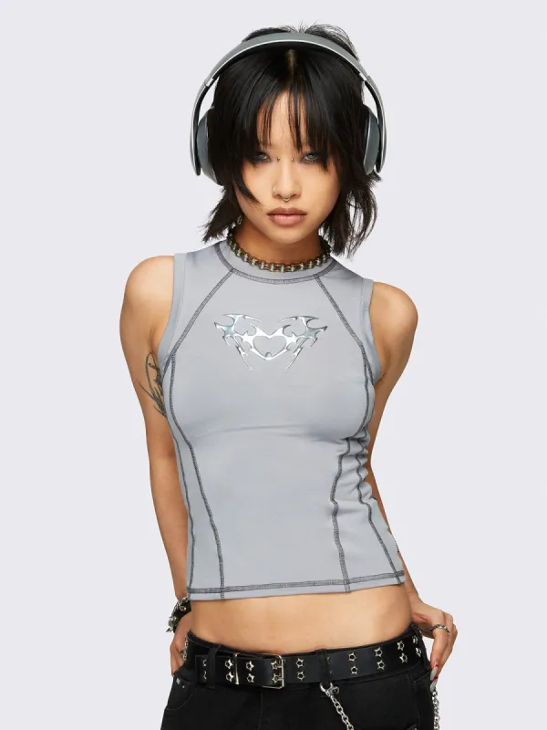 Heartbeat Vest Top sold by Minga London