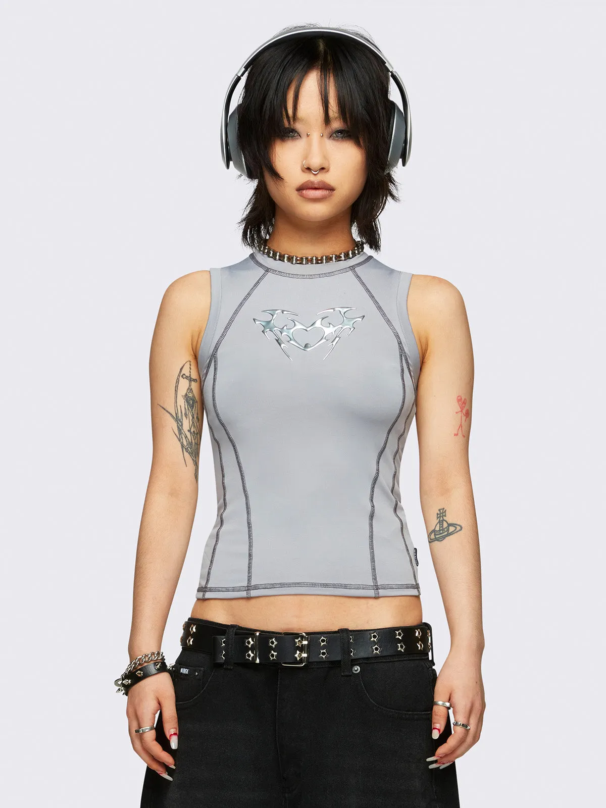 Heartbeat Vest Top sold by Minga London product image thumbnail 2