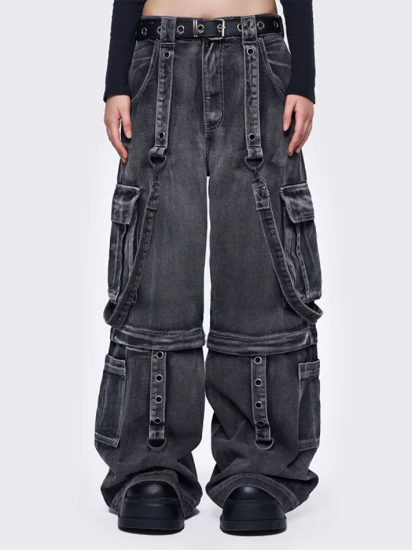 Trek Grey Cargo Jeans sold by Minga London