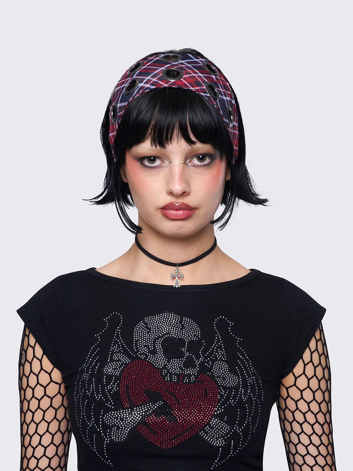 Elektra Tartan Headband sold by Minga London product image thumbnail 2