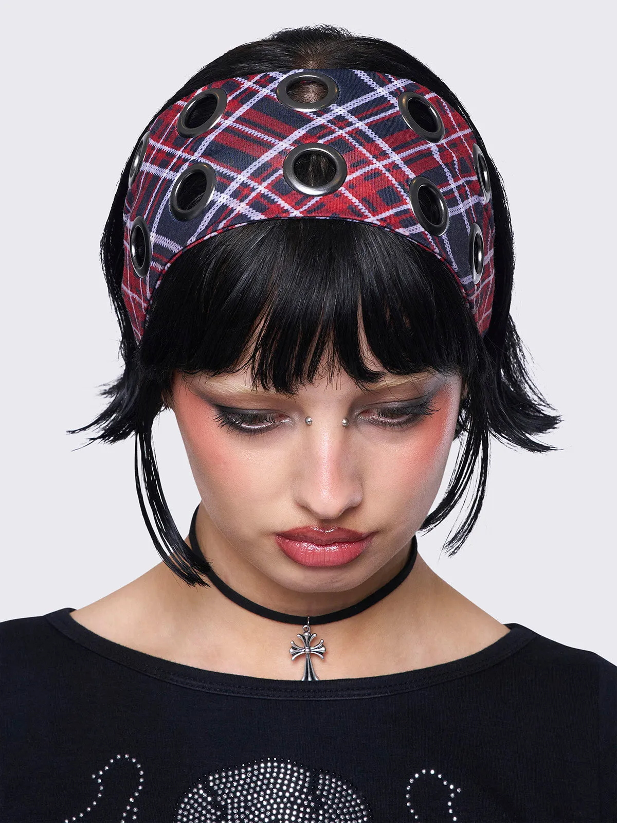 Elektra Tartan Headband sold by Minga London product image thumbnail 3