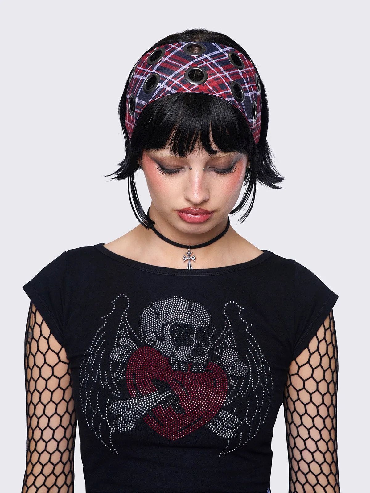 Elektra Tartan Headband sold by Minga London product image thumbnail 4