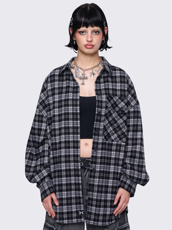Harper Black Plaid Shirt sold by Minga London