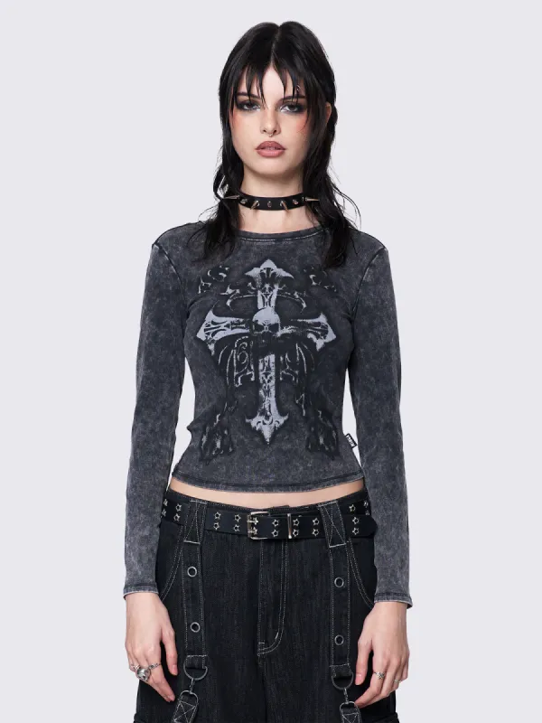 Skullbound Washed Top sold by Minga London