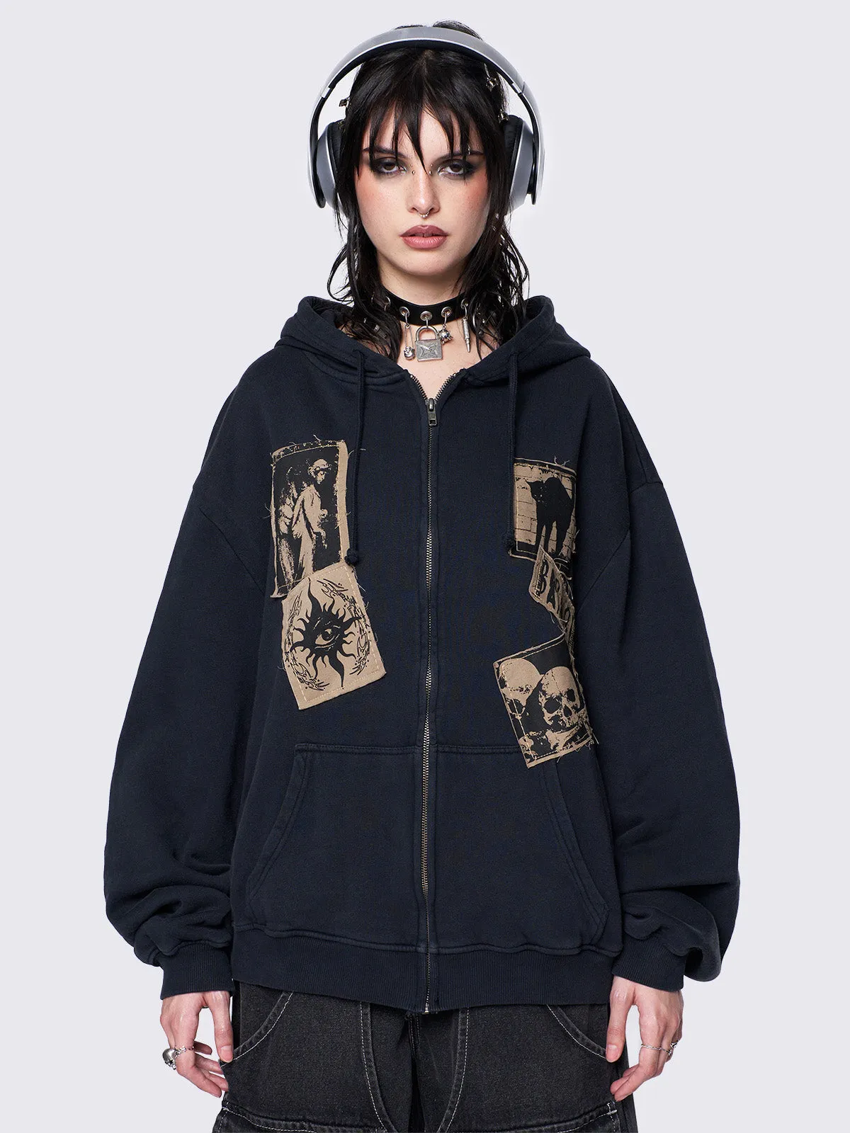 Paranoid Zip Up Hoodie sold by Minga London
