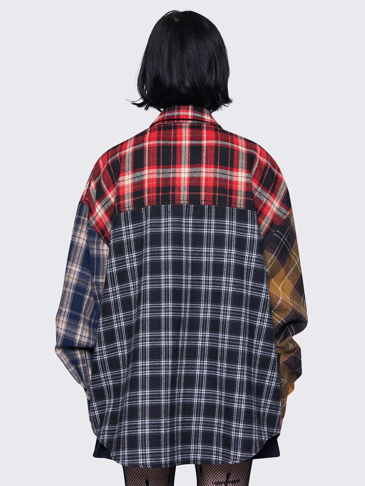 Indie Patchwork Plaid Shirt sold by Minga London product image thumbnail 4