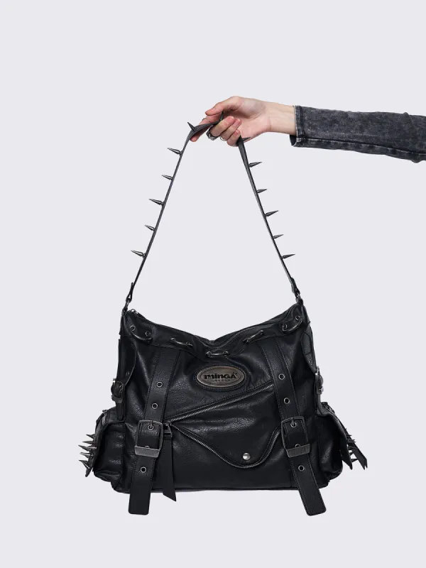 Unchained Black Vegan Shoulder Bag | Parallel