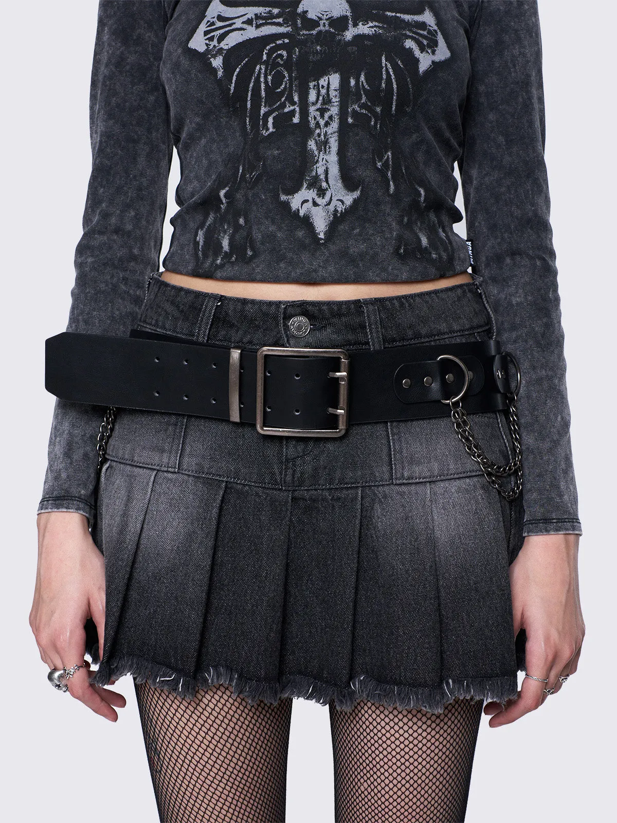 Chained Studded Buckle Belt sold by Minga London product image thumbnail 2