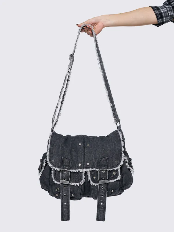 Washed Black Stellar Denim Messenger Bag | Parallel
