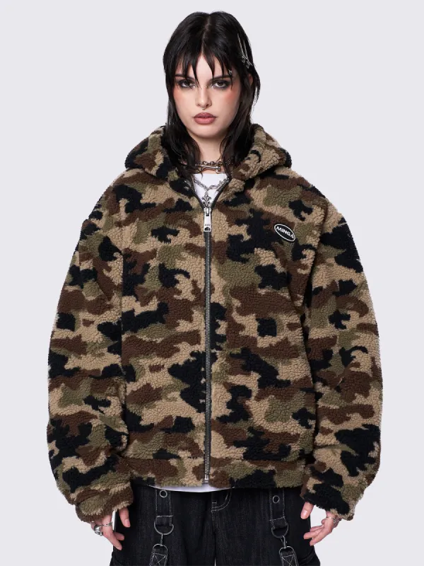 Camo Borg Jacket sold by Minga London