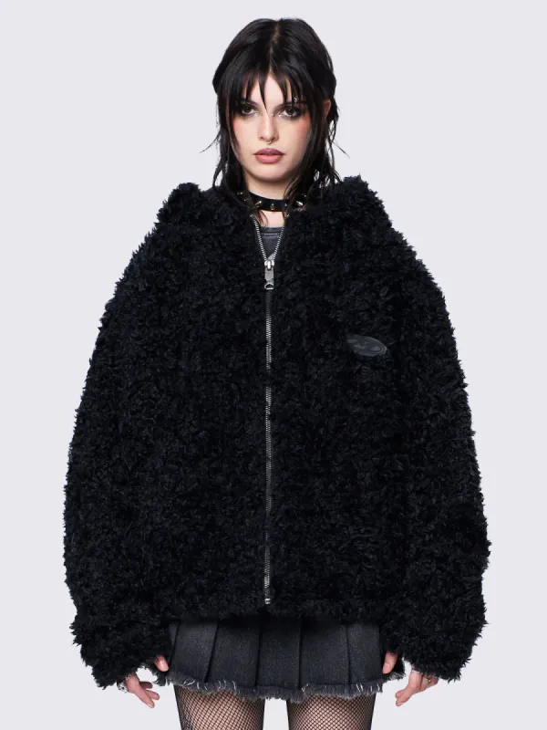 Bunny Ear Faux Fur Jacket sold by Minga London