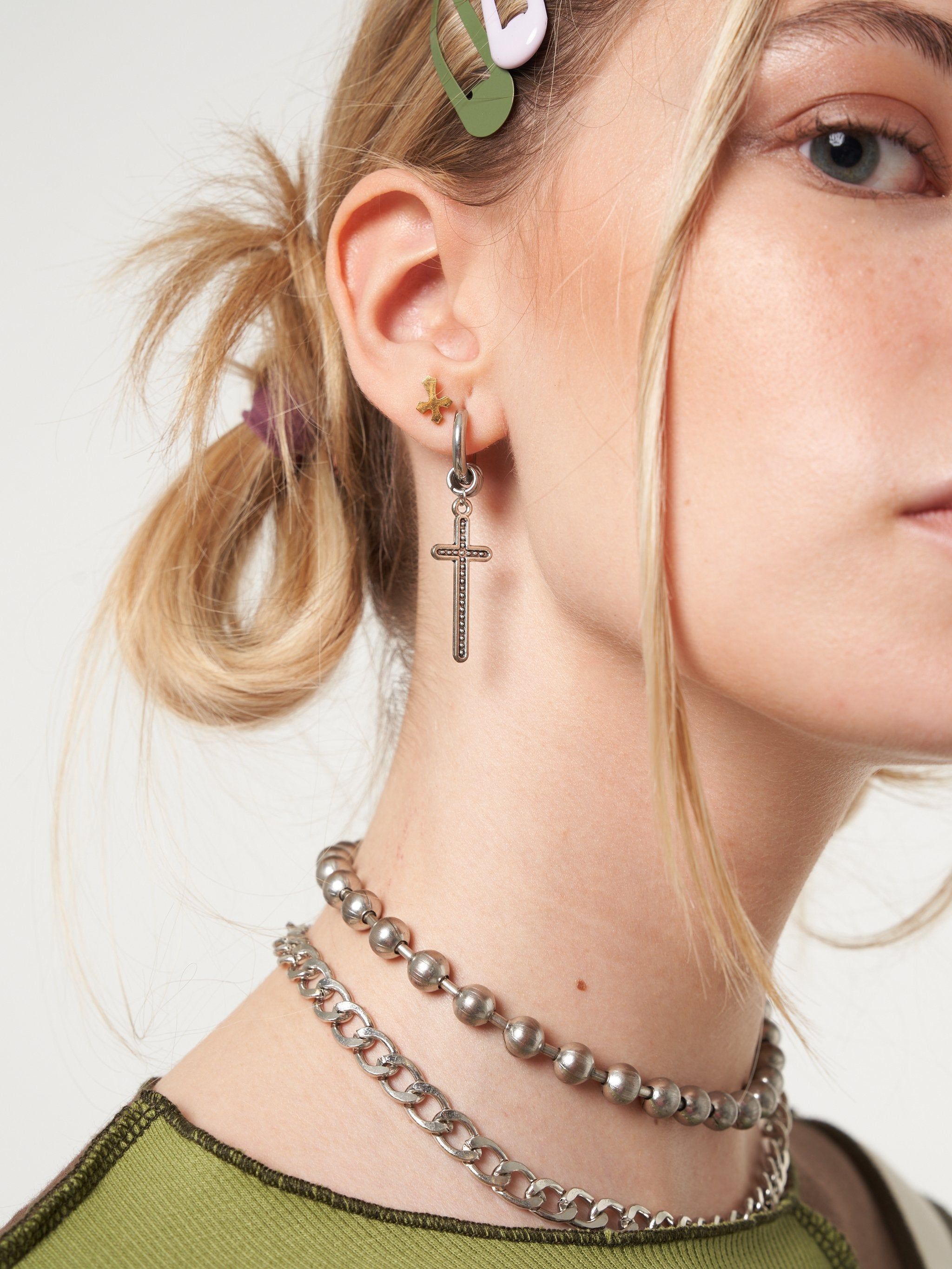 Minga London Cross Your Mind Drop Earrings | Parallel Minga London Cross Your Mind Drop Earrings | Parallel