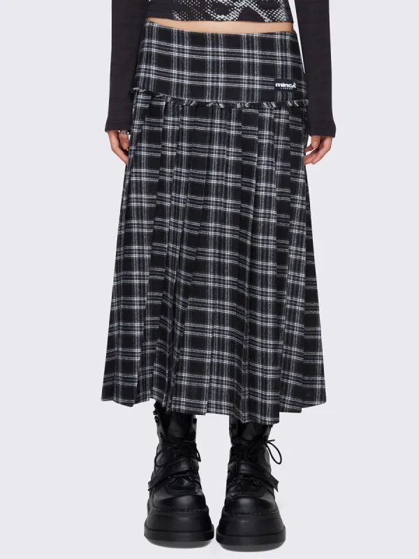 Melanie Plaid Midi Skirt sold by Minga London