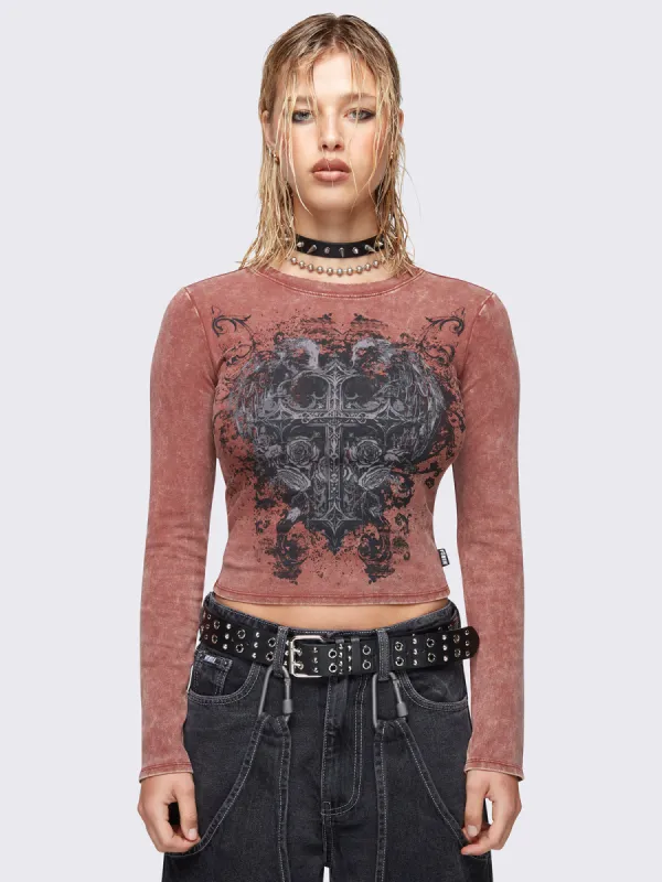 Soul of Shadows Washed Top sold by Minga London