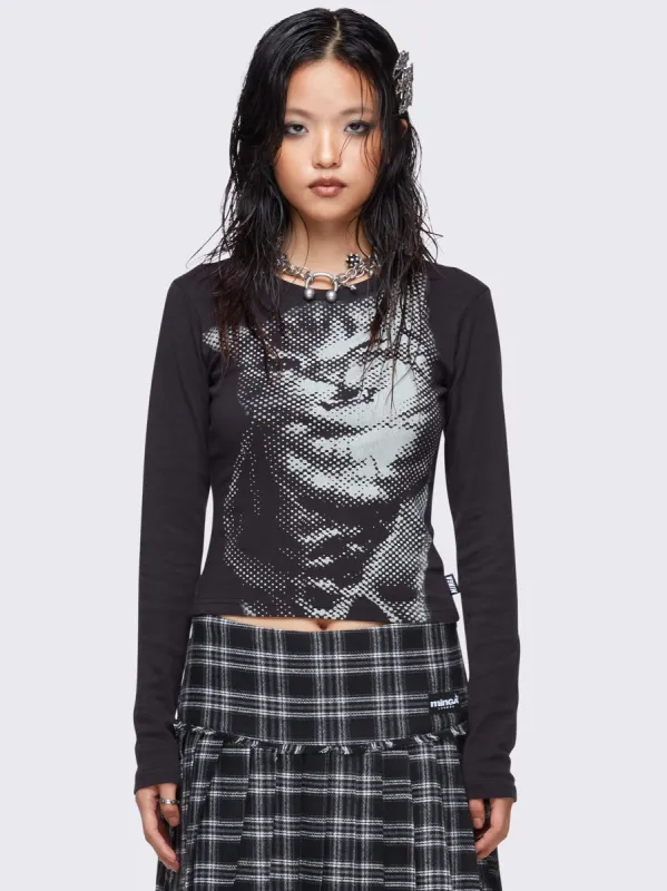 Pixel Kitty Black Top sold by Minga London