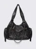 Abyss Black Vegan Shoulder Bag sold by Minga London