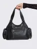 Abyss Black Vegan Shoulder Bag sold by Minga London