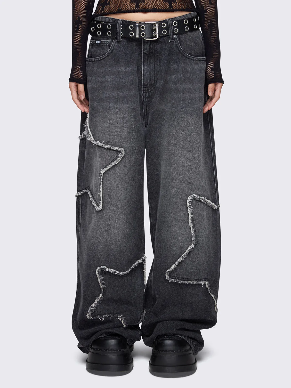 Starburst Black Baggy Jeans sold by Minga London