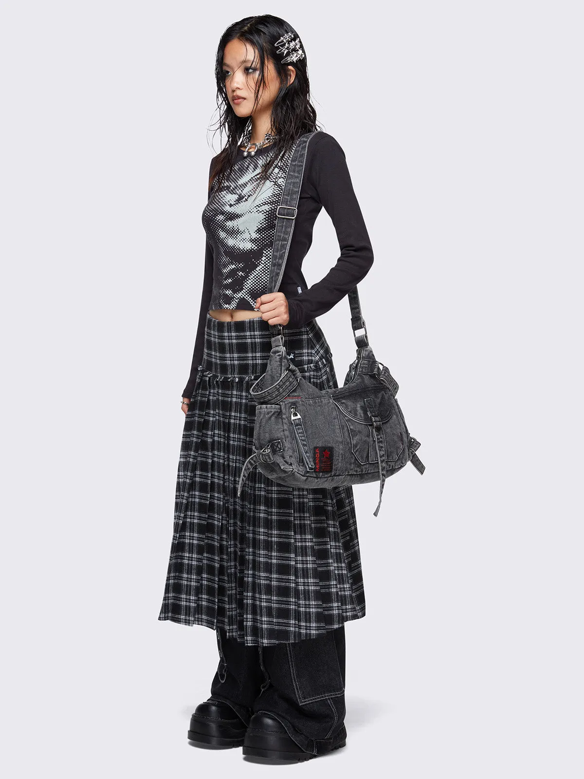 Ayla Denim Crossbody Bag sold by Minga London product image thumbnail 4