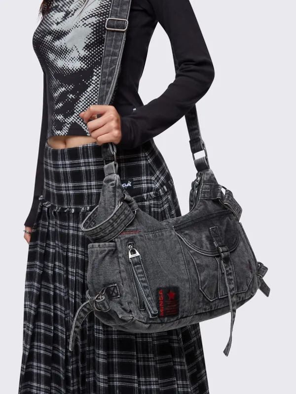 Ayla Denim Crossbody Bag sold by Minga London