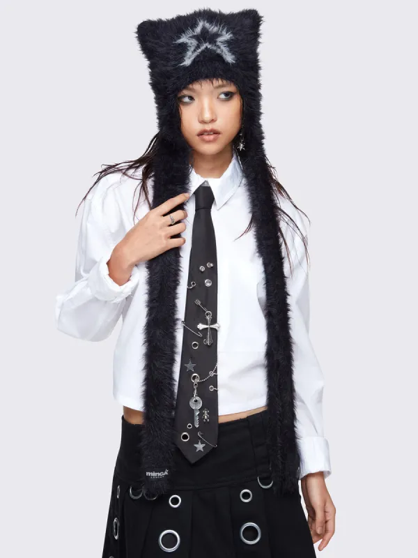 Starry Fluffy Beanie made by Minga London