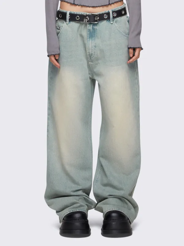 Glen Blue Baggy Jeans sold by Minga London