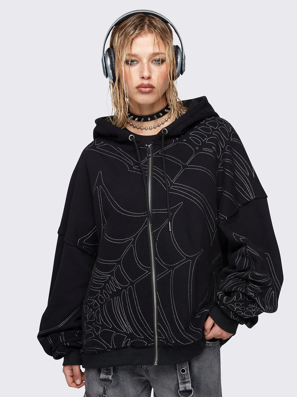 Arachnid Zip Up Hoodie sold by Minga London product image thumbnail 3