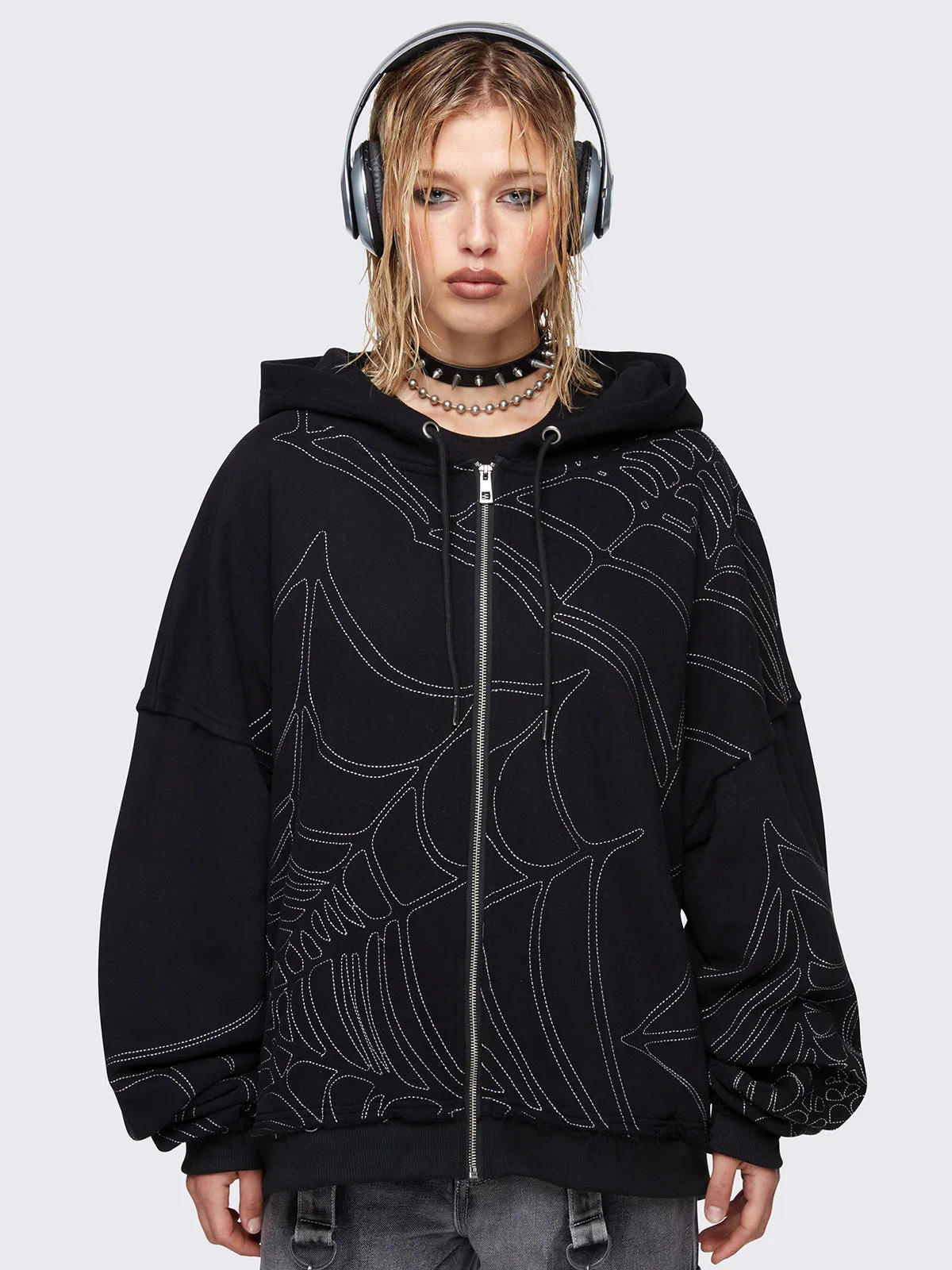 Arachnid Zip Up Hoodie sold by Minga London