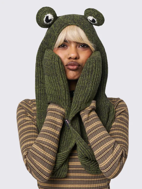 Ribbit Hooded Scarf sold by Minga London