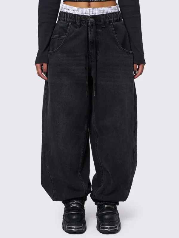 Bloom Black Balloon Jeans sold by Minga London