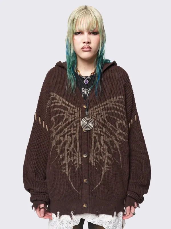 Flutterby Hooded Knit Cardigan sold by Minga London