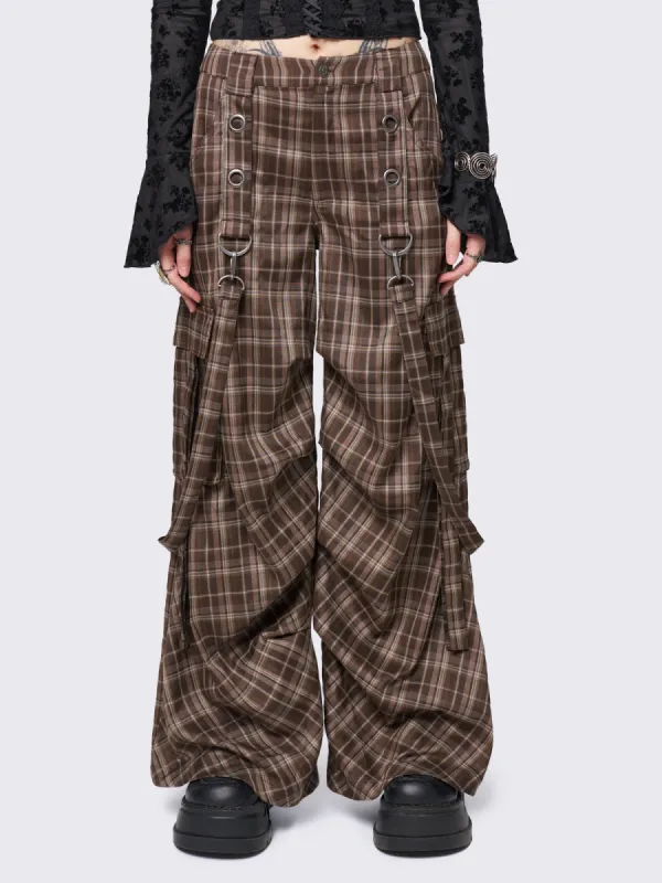 Trek Plaid Cargo Pants sold by Minga London