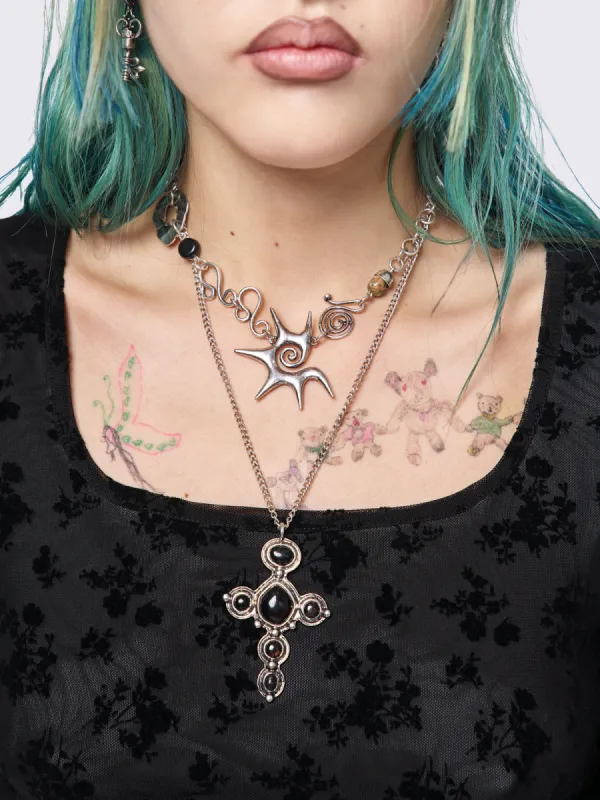 Gleaming Cross Necklace Set sold by Minga London