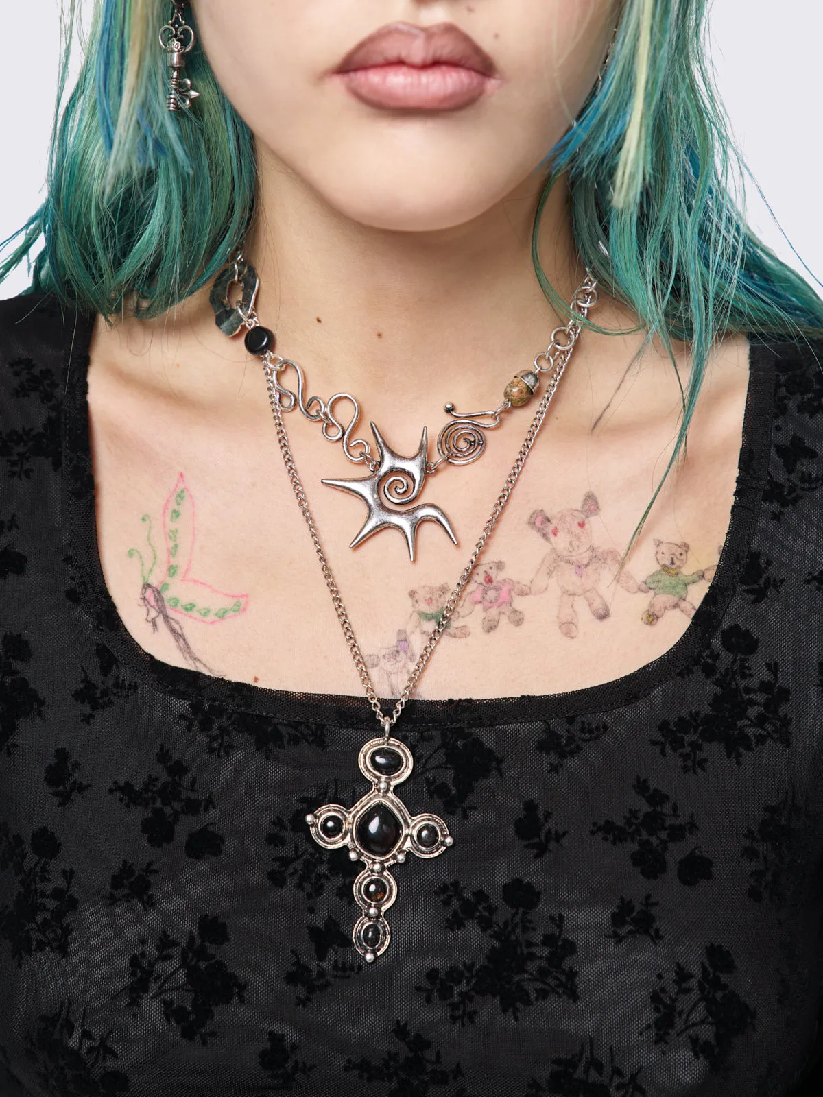 Gleaming Cross Necklace Set sold by Minga London