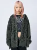 X-Ray Jacquard Green Hooded Knit Cardigan sold by Minga London