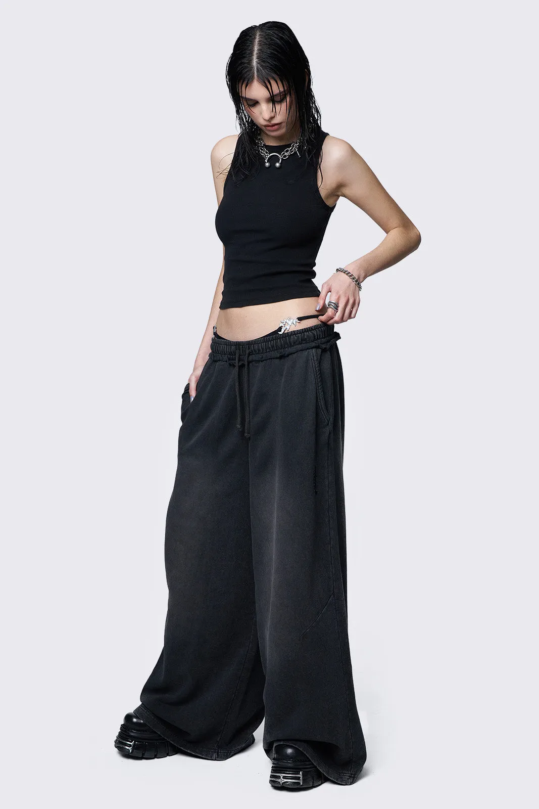 Liv Black Washed Sweatpants sold by Minga London product image thumbnail 3